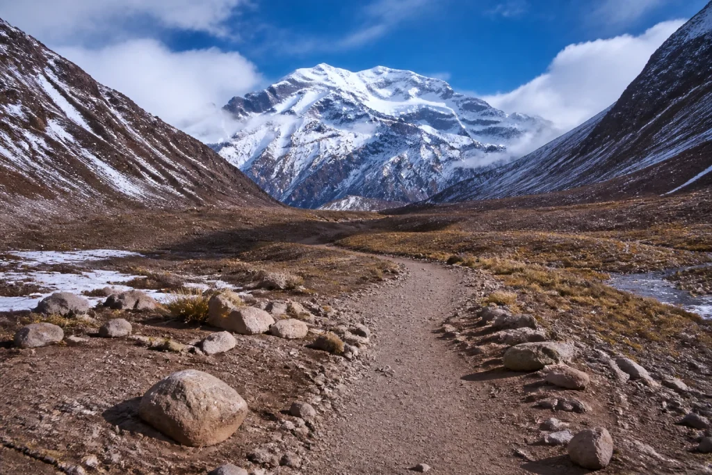 High-altitude landscape at Horcones in Aconcagua Provincial Park