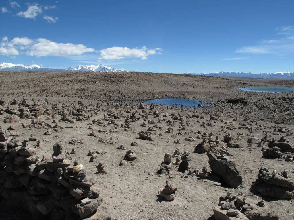 Road-travel landscape in Salinas y Aguada Blanca near Arequipa