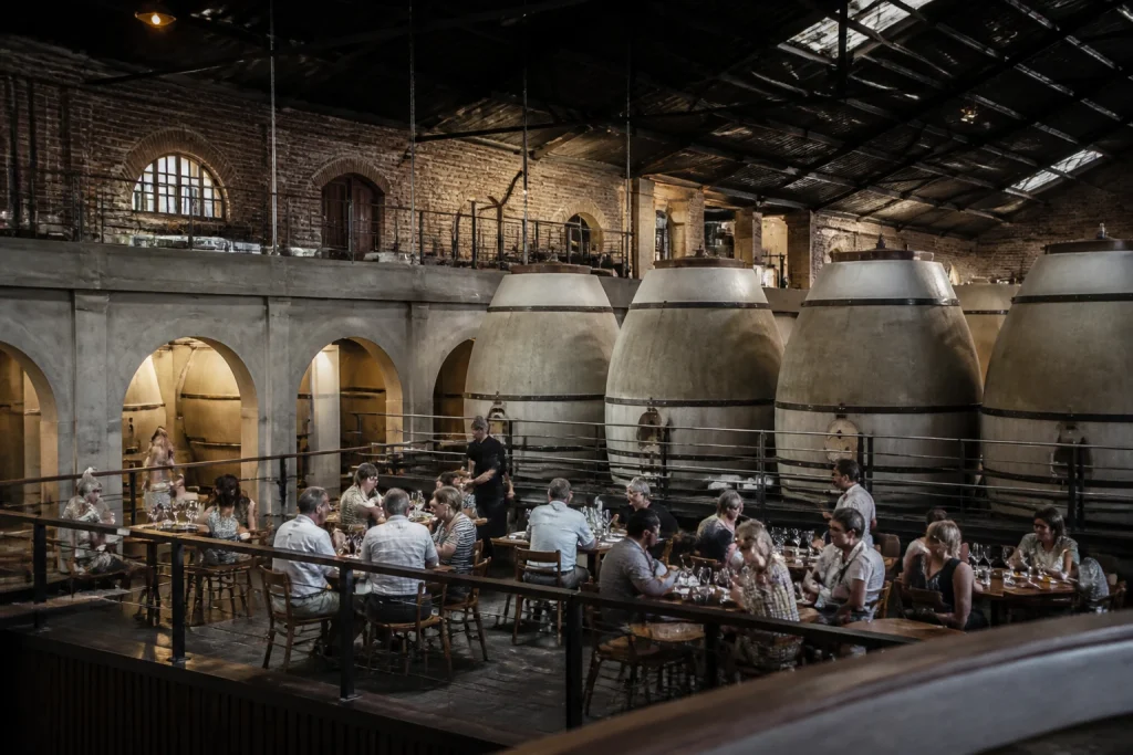 Urban winery setting at Bodega Los Toneles near downtown Mendoza
