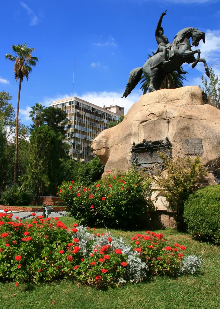 Plaza San Martín in central Mendoza near Erudito Café