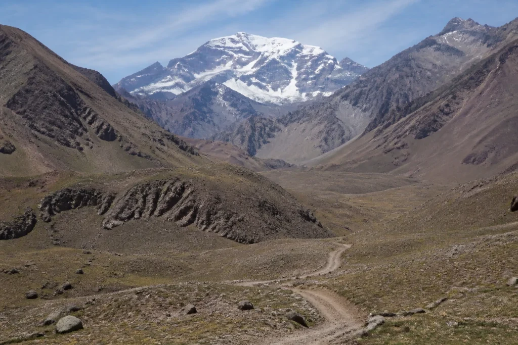 Arid high-Andes landscape in Aconcagua Provincial Park, Mendoza