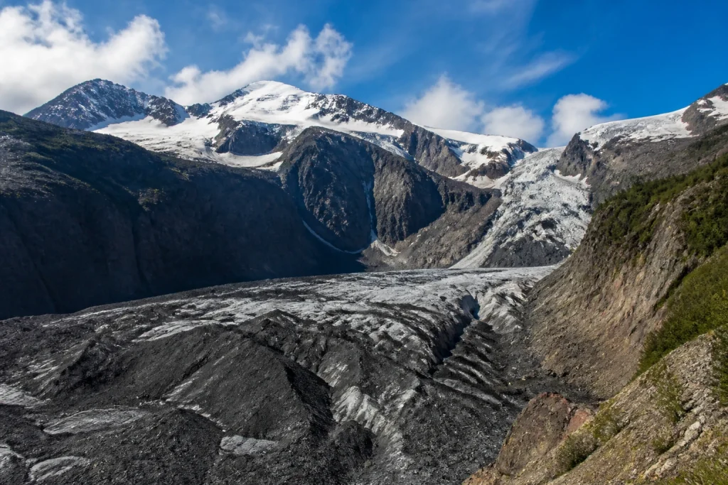 Cerro Tronador and glacier terrain near the Ventisquero Negro viewpoint