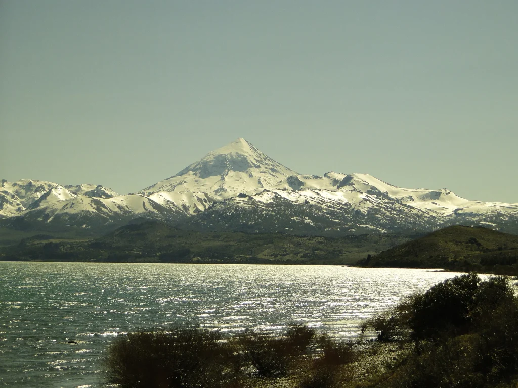 Lanín Volcano rising above the forests of northern Patagonia in Argentina