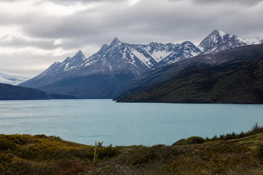 Remote mountain and lake scenery in Perito Moreno National Park, Argentina