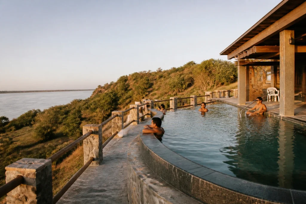 Outdoor thermal pool at Termas de La Paz in Entre Ríos