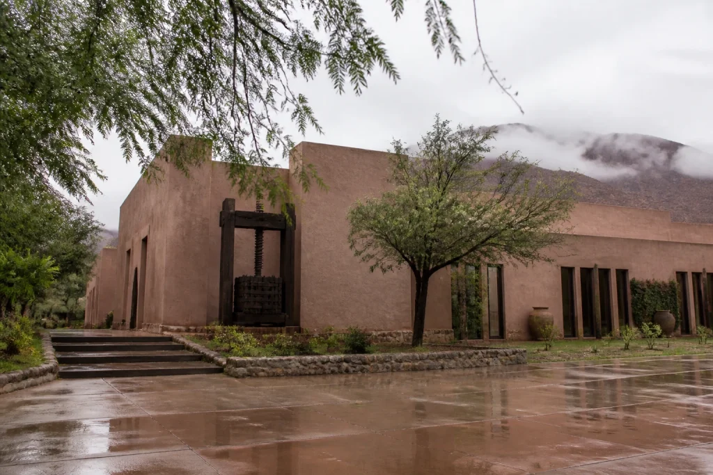 Museum of Grapevine and Wine in Cafayate under overcast skies