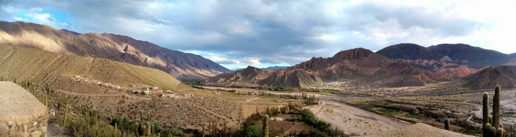Road through the Quebrada de Humahuaca in northwest Argentina