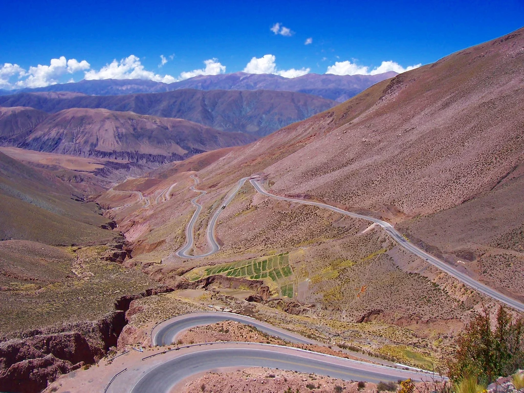 Winding high-altitude road on Cuesta de Lipán in Jujuy