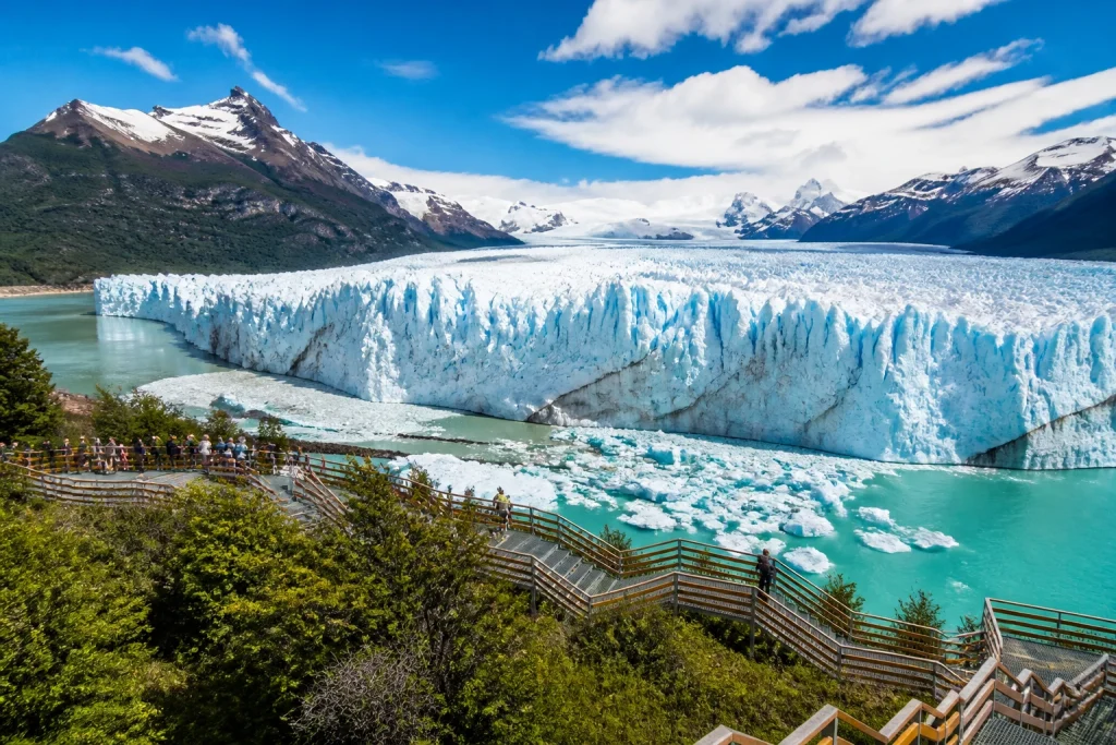 Viewing walkways facing Perito Moreno Glacier in Los Glaciares National Park
