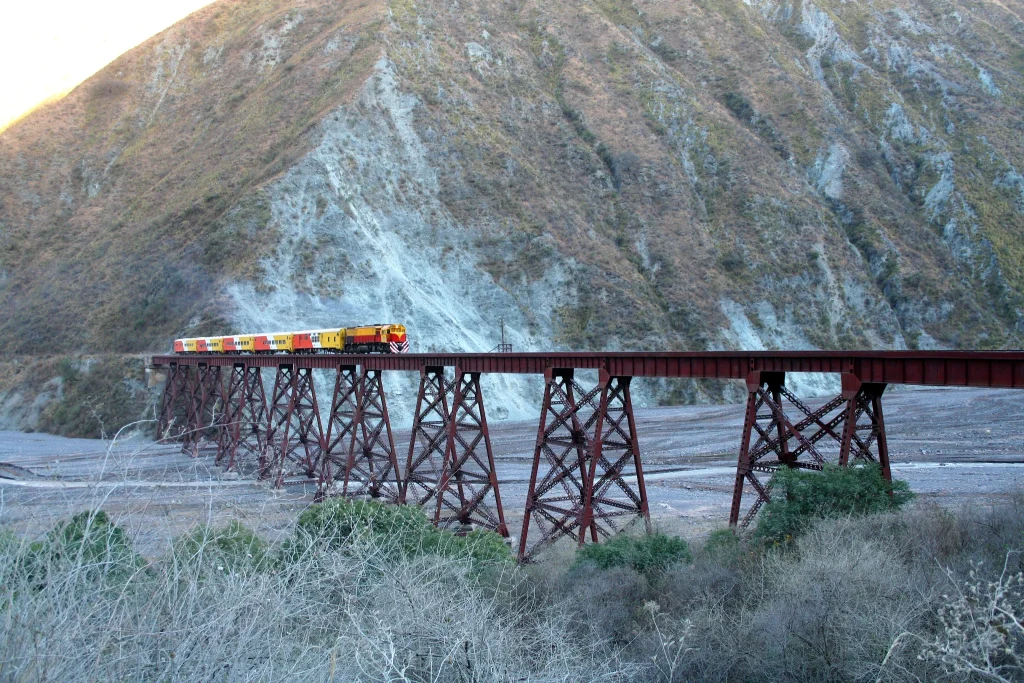 Train to the Clouds crossing the high-altitude landscape of Salta