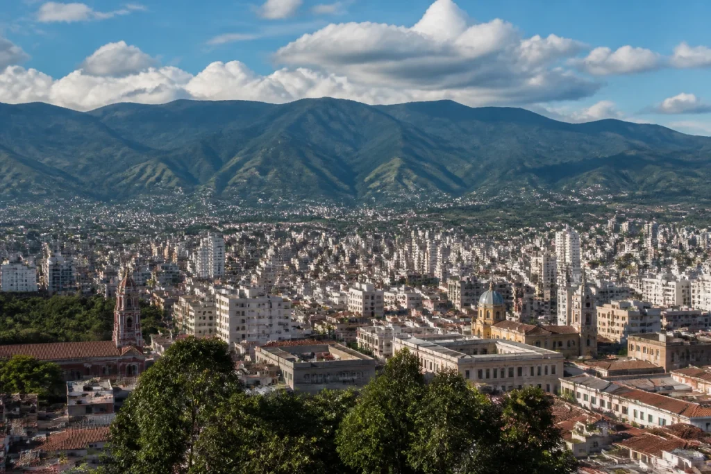 Broad city view of Salta Capital, Argentina.