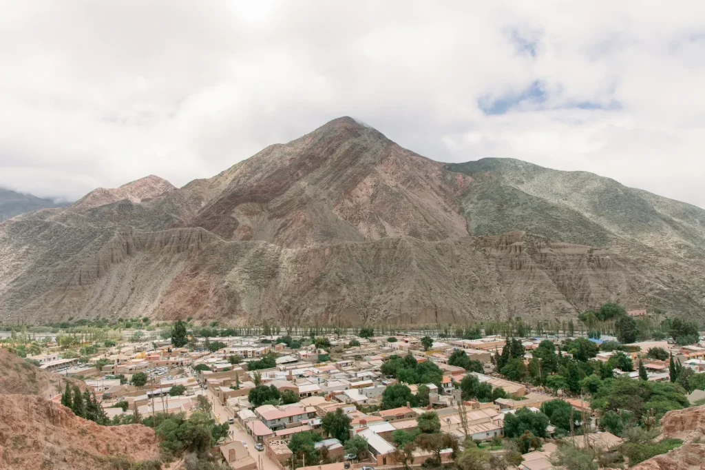 Andean valley and mountain settlement in Quebrada de Humahuaca, Jujuy