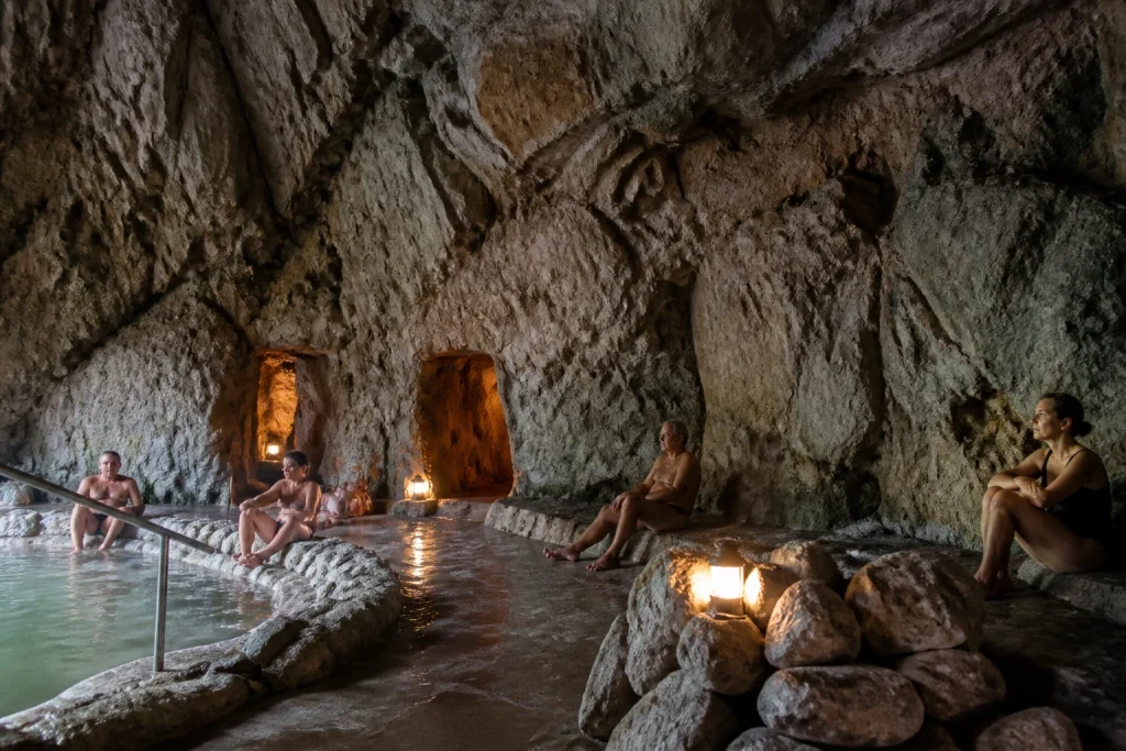 Natural cave sauna at Termas de Cacheuta in Mendoza