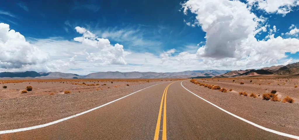 National Route 60 crossing the arid landscape of Catamarca near Fiambalá