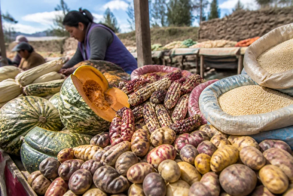 Maize, potatoes, squash, and quinoa at a northern Argentina market