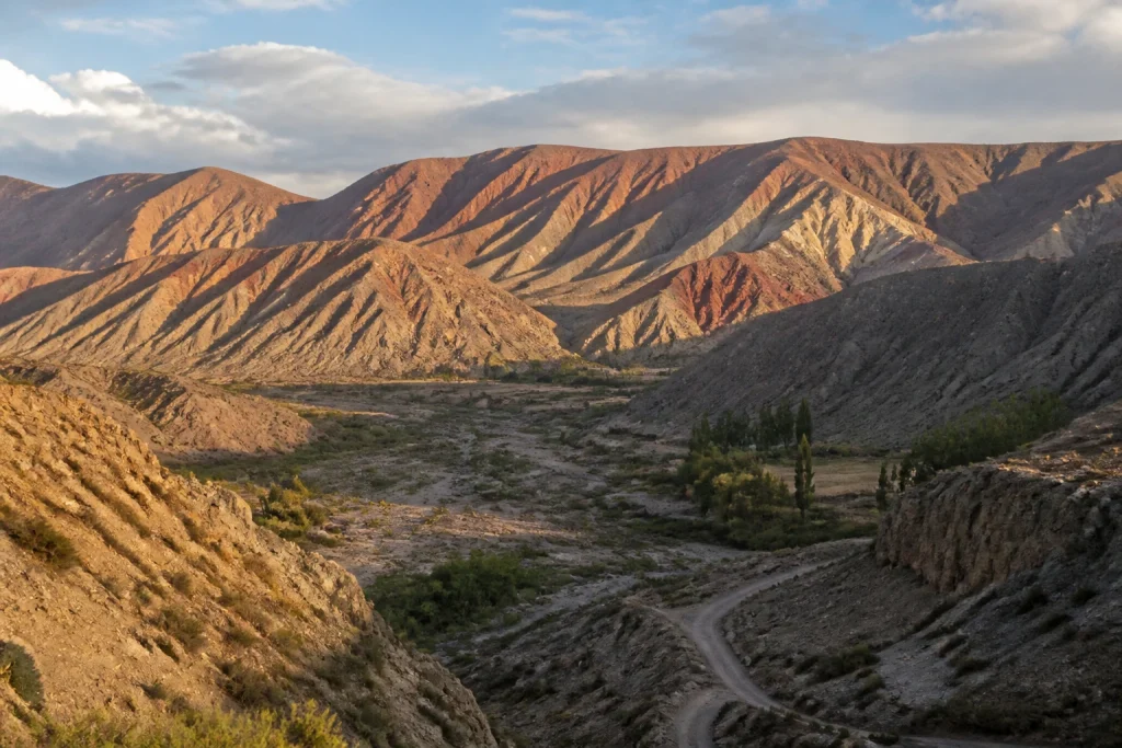 Late-afternoon mountain landscape in the Quebrada de Humahuaca, Jujuy