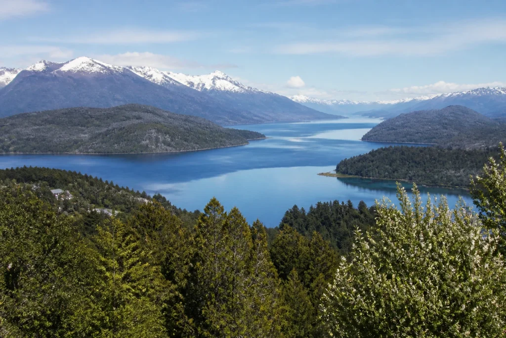 Mountain lake and forested Andes near San Carlos de Bariloche
