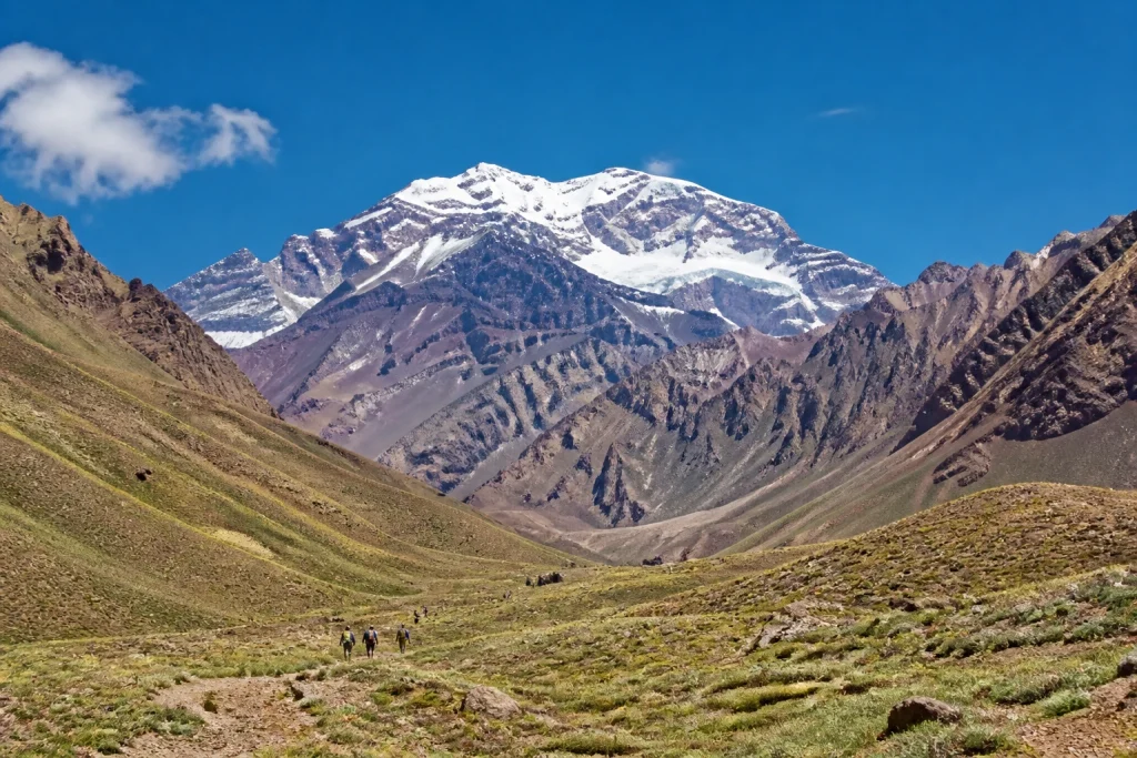Aconcagua rising above the Horcones area in Mendoza, Argentina