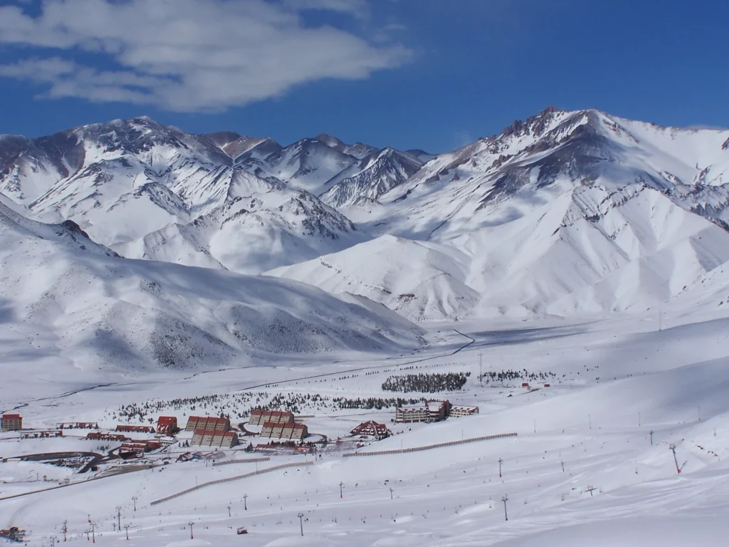 Snow-covered Andes slopes at Las Leñas in Mendoza Province