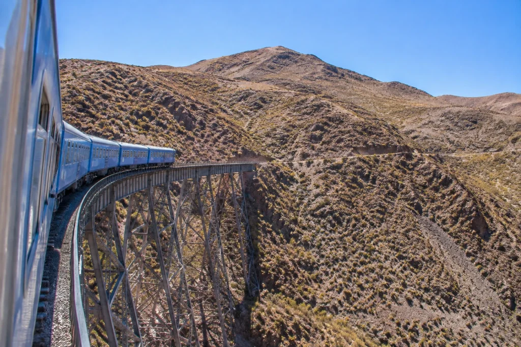 Train to the Clouds crossing high Andean terrain in Salta Province