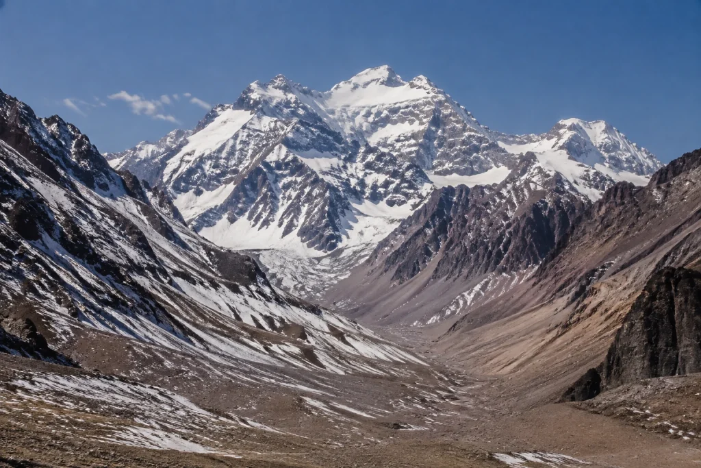 Aconcagua and the surrounding Andean landscape in Mendoza